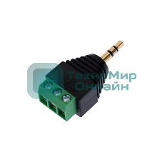 Штекер стерео 3,5 м м с клеммой колодкой под винт, (уп. блистер 40 шт)