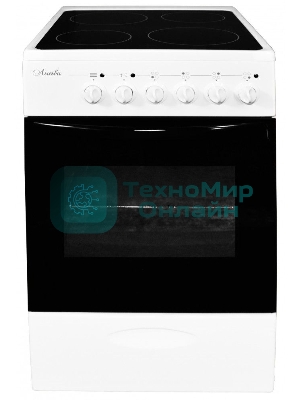 Плита электрическая Лысьва EF4011MK00 белый, конфорок 4 шт, духовка 57 л, 50 см x 84 см x 60 см (без крышки)