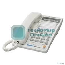 Телефон проводной Panasonic KX-TS2368RUW белый 2 линии, конференц-связь, спикер., 30 номеров памяти, ЖКД, Flash, часы
