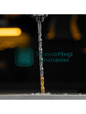 Сверло спиральное по металлу Denzel 4,2 х 119 мм, Р6М5, Golden Tip, удлиненное