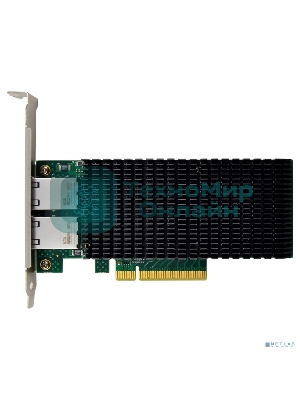 Сетевая карта ORIENT XWT-INT540L2PE8, PCI-Ex8 v2.1 2xRJ45 10Gbps Converged Server NIC, Intel X540 chipset, 10/1 Гбит/с, 2 планки крепления в комплекте (33299)