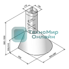 Вытяжка каминная Elikor Эпсилон 50П-430-П3Л белый/золотистый, 50 см, 430 куб. м/ч, 54 дБ