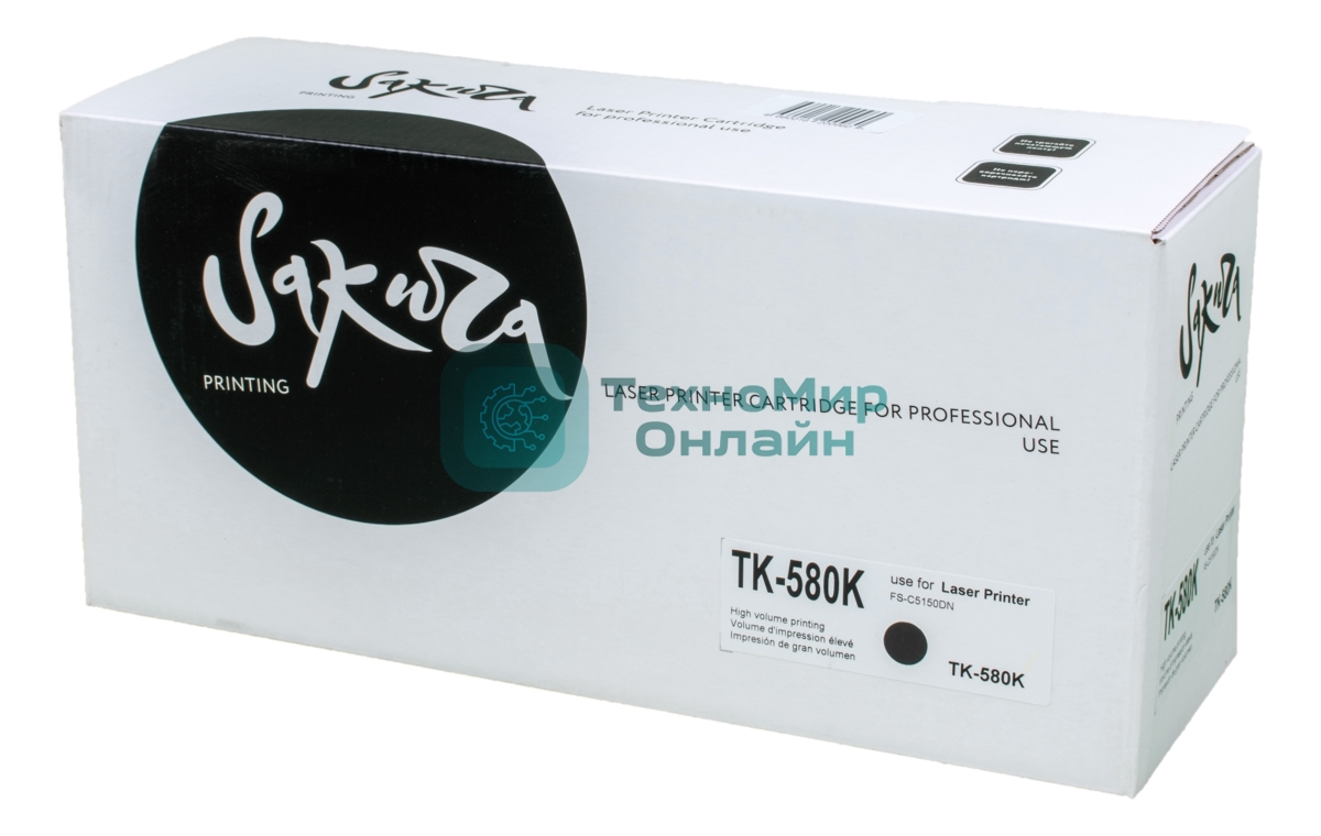 Картридж Sakura TK580K для Kyocera Mita FS-5150DN/5250D, черный, 3500 к.