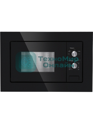 Встраиваемая микроволновая печь Maunfeld MBMO.20.1PGb черный, 20 л, 800 Вт, переключатели - поворотный механизм
