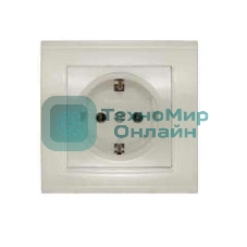 Розетка 1-м СП Бриллиант с заземл. сл. кость UNIVersal 7948844