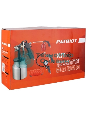 Набор пневмоинструмента PATRIOT KIT 5В5пр. краскопульт с н.баком пистолеты шланг5м пульверизатор