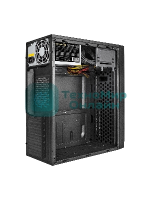 Компьютерный корпус Miditower ExeGate AA-440U-AA500 (ATX, AA500 8 см, 2*USB+1*USB 3.0, аудио, черный)