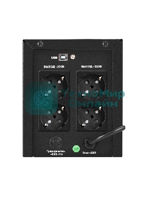 Источник бесперебойного питания ExeGate Smart LB-2000.LCD.AVR.4SH.USB (2000VA/1200W, цветной LCD, AVR, 4*Schuko, USB, батарея 12V 9Ah - 2 шт., металлический корпус, Black)