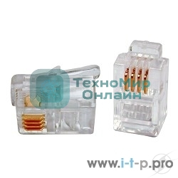 Коннектор Gembirdконнектор телефонный RJ11 6P4C (100 шт. в уп.!!!)