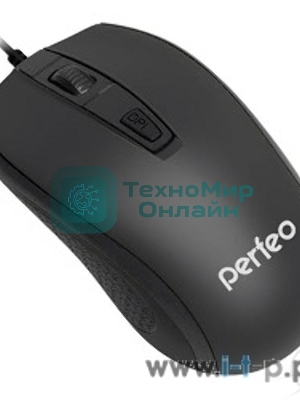 Мышь проводная Perfeo PROFIL черный, 1600 dpi, USB, кнопки - 4