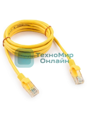 Патч-корд UTP Cablexpert cat.5e, 2м, литой, многожильный, желтый