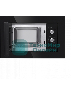 Встраиваемая микроволновая печь Maunfeld MBMO.20.1PGb черный, 20 л, 800 Вт, переключатели - поворотный механизм