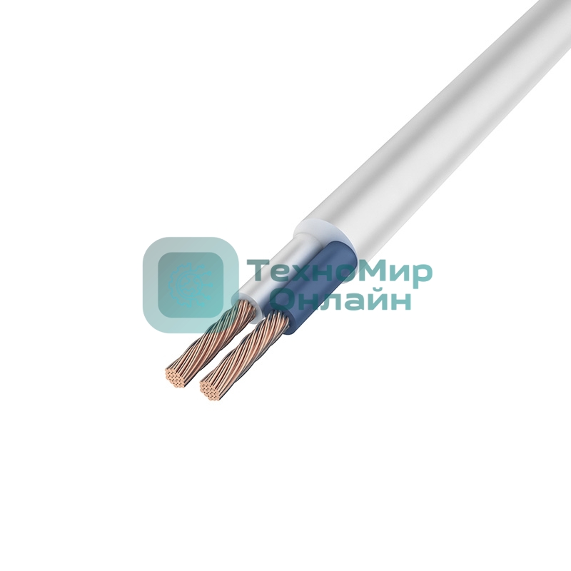 Провод соединительный ПВС Rexant 2x1,0 мм², белый, длина 20 метров, ГОСТ 7399-97