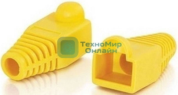 Защитные колпачки для кабеля 6,0мм cat.5, на соединение коннектора с кабелем, желтый, 100 шт. в пачке