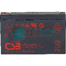 Аккумулятор 6V 9Ah CSB HRL634W (HRL634WF2FR) клеммы F2, огнеупорные