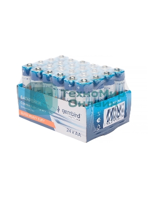 Батарейки солевые Gembird GB-R6P-24B, тип AA, 24шт, коробка