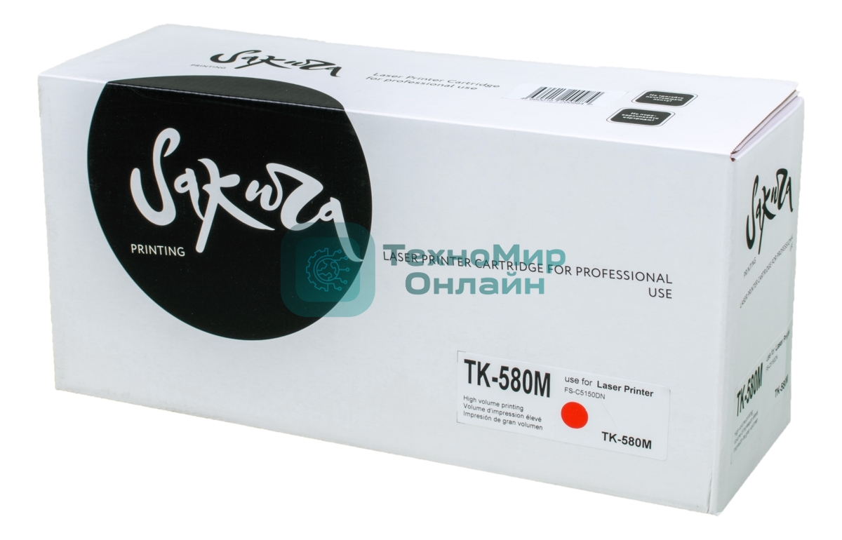 Картридж Sakura TK580M для Kyocera Mita FS-5150DN/5250DN, пурпурный, 2800 к.