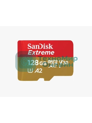 Флеш карта microSD 128Gb SanDisk microSDXC Class 10 UHS-I A2 C10 V30 U3 Extreme 190MB/s