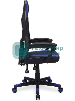 Кресло игровое Оклик 121G черный/синий сиденье черный/синий искусст.кожа/сетка с подголов. крестов. пластик черный