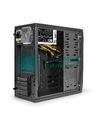 Компьютерный корпус Minitower ExeGate QA-412U-UNS500 (mATX, БП UNS500 с вент. 12см, 2хUSB+2хUSB 3.0, аудио, черный)
