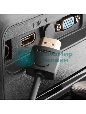 Кабель Greenconnect SLIM 1.5m HDMI 2.0, черный Slim, OD3.8мм, HDR 4:2:2, Ultra HD, 4K 60 fps 60Hz, 3D, AUDIO, 18.0 Гбит/с, 32/32 AWG, GCR-51595