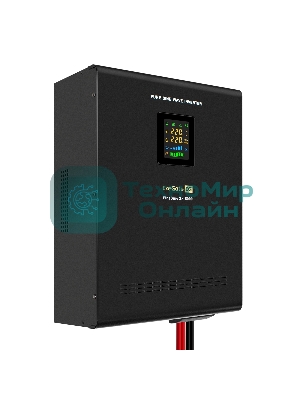 Источник бесперебойного питания (инвертор, синус, для котла, настенный) ExeGate FineSine SX-5000.LCD.AVR.2SH.T 5000VA/3500W, чистая синусоида, цветной LCD-дисплей, AVR, 2*Schuko+клеммы, линейно-интерактивный, внешняя батарея 48В до 200А·ч (поставляется отдельно), крепление настенное, черный