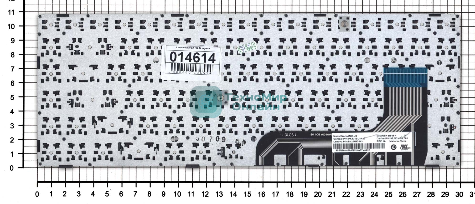 Клавиатура для ноутбука Lenovo IdeaPad 100-14IBY черная