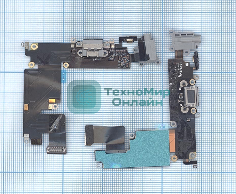 Шлейф разъема питания с аудио-разъемом для iPhone 6 Plus черный