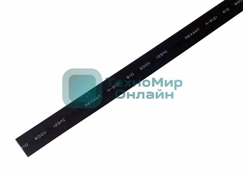 Термоусаживаемая трубка Rexant 10,0/5,0 мм, черная, упаковка 50 шт. по 1 м