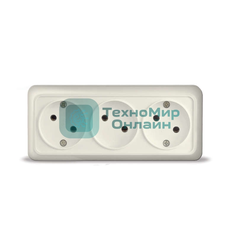 Розетка 3-м ОП Олимп без заземл. беж. UNIVersal 1166