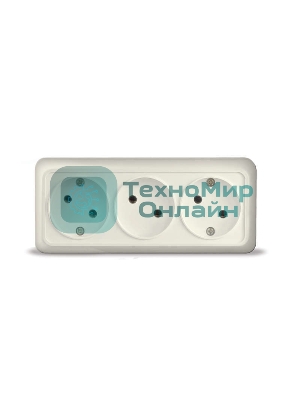 Розетка 3-м ОП Олимп без заземл. беж. UNIVersal 1166