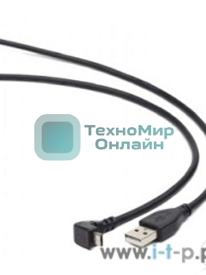Кабель Gembird/Cablexpert Pro AM/microBM 5P, 1,8м, угловой, экран, черный