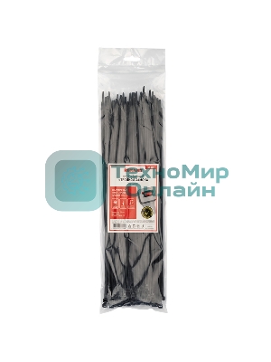 Хомут-стяжкa нейлоновая с тройным замком Rexant 350x4,8 мм, черная, упаковка 100 шт.
