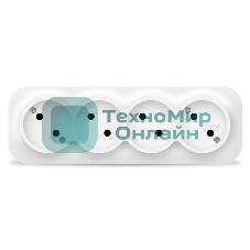 Розетка 4-м ОП 10А IP20 без заземл. белый IONICH 1446