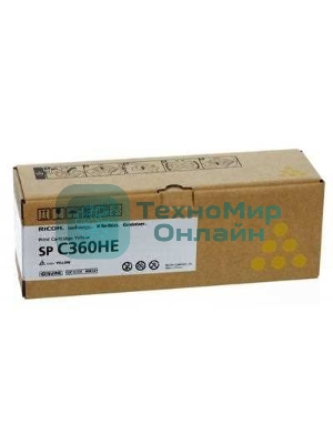 Картридж лазерный Ricoh SP C360HE желтый для SP C360DNw/SP C360SNw/SP C360SFNw/SP C361SFNw 6000 страниц.