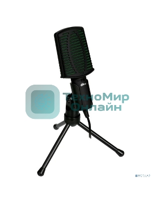 Микрофон RITMIX RDM-126 PRO Black-Green конденсаторный, всенаправленный, -30±3dB (0dB=1V/Pa на 1kHz), 50Hz-16kHz, ?2.2 k?, 3,5 мм, 1,8 м, пластик