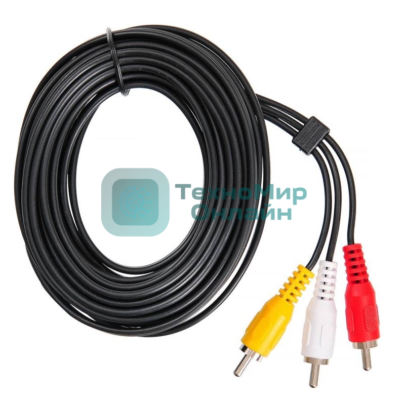 Кабель соединительный аудио-видео Buro 3хRCA (m)/3хRCA (m) 5м. черный