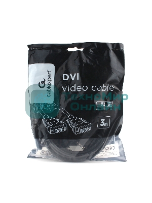 Кабель DVI-D single link Cablexpert CC-DVIL-BK-10, 19M/19M, 3.0м, CCS, черный, экран, феррит.кольца, пакет