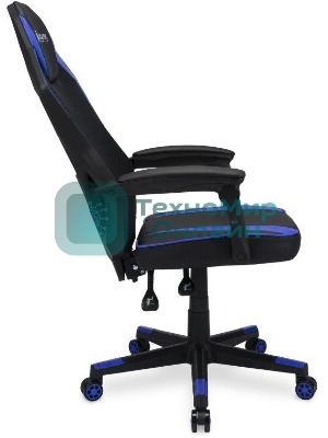 Кресло игровое Оклик 121G черный/синий сиденье черный/синий искусст.кожа/сетка с подголов. крестов. пластик черный