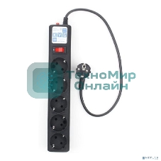 Фильтр-удлинитель PowerCube 0.5 м, 5 розеток,10А (SPG5-С1), черный графит 20850