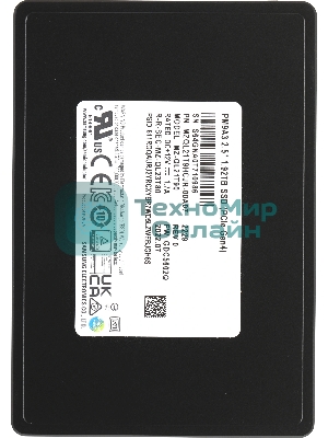 Накопитель SSD Samsung Enterprise, 1.92Tb, PCIe 3.1 x4, 2.5