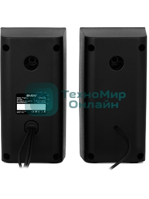 Колонки SVEN 318 черный USB-порт ПК, ноутбука или адаптер 5V DC