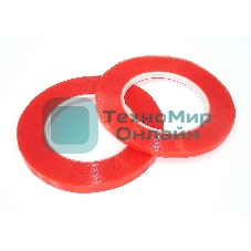 Скотч двусторонний прозрачный 3M с красной защитной лентой ширина 3мм 25м