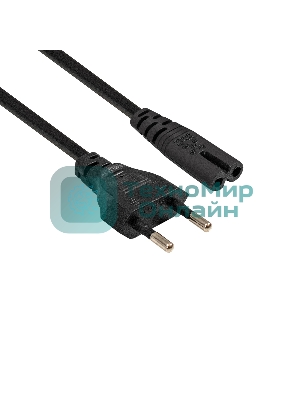 Кабель питания ноутбуков, аудио/видео ExeGate Special PCN-7,5S (Евровилка CEE7/16->C7, 2*0.5мм2, CCA, черный, 0.75м)