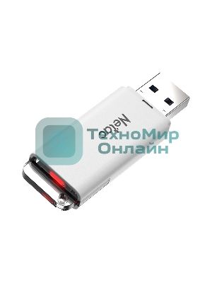 Флешка USB Netac U185 (NT03U185N-016G-20WH), 16Gb, USB 2.0, R/W 25/10, белый/серый