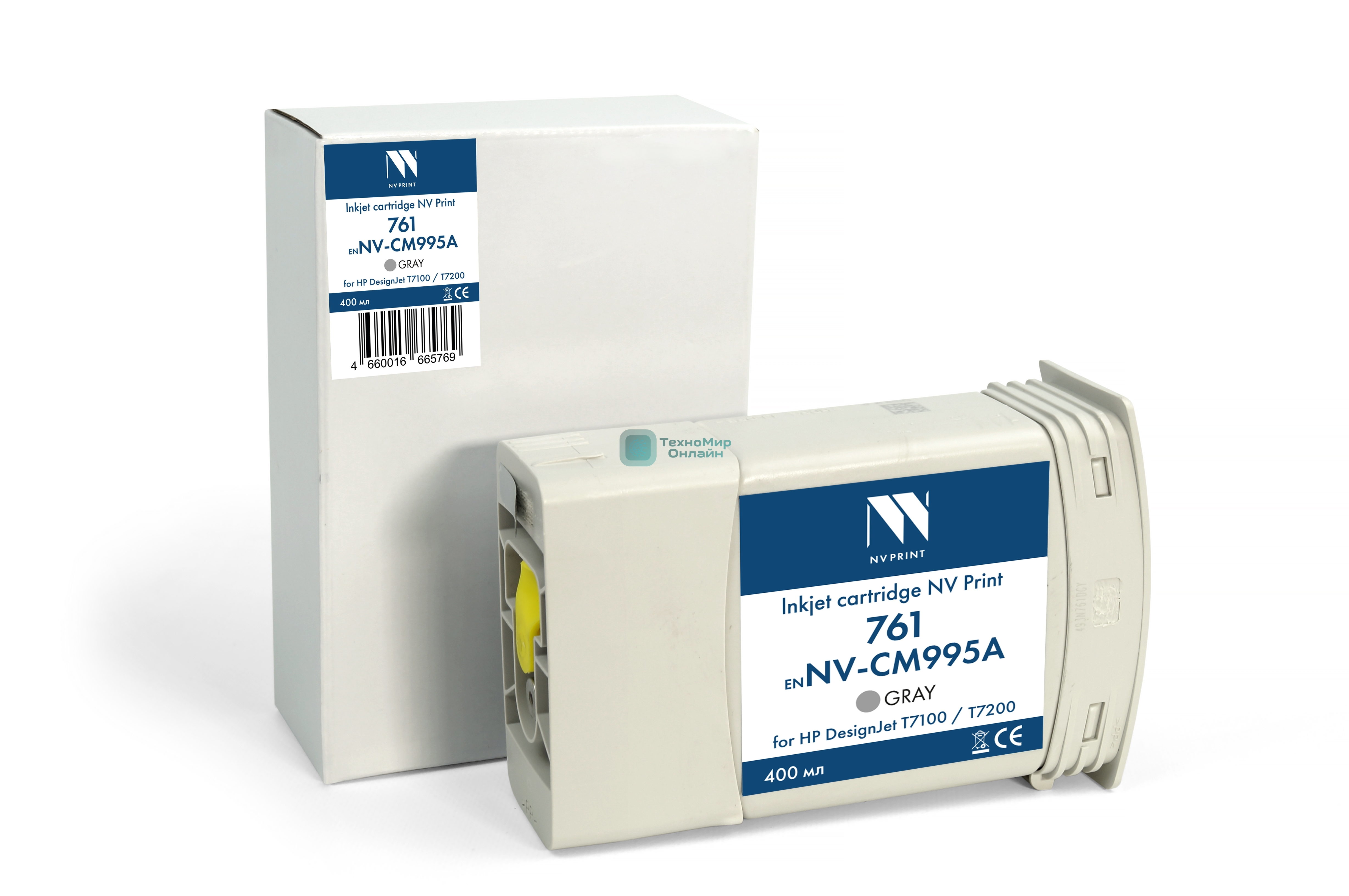 Картридж струйный NVPrint 761 (NV-CM995A) серый для HP DesignJet T7100/T7200 (400 мл) совместимый