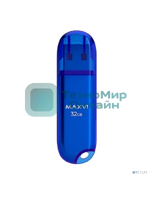 Флешка USB Maxvi P1 32Gb USB 2.0 blue, монолит с колпачком, ABS пластик