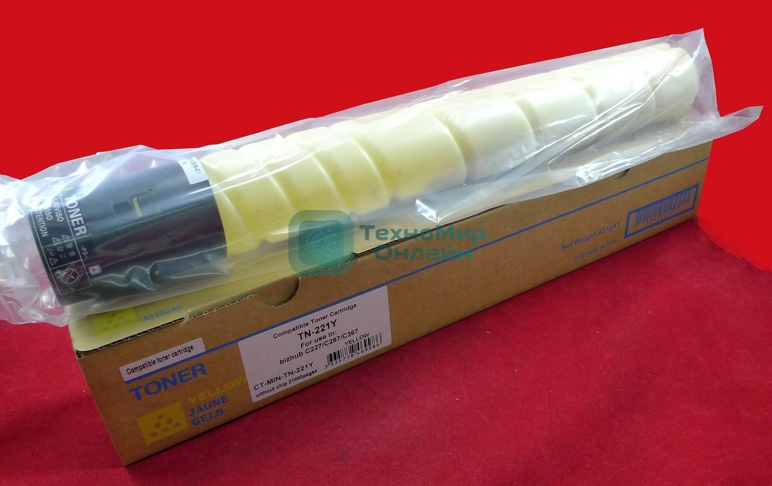 Тонер-туба ELP Konica-Minolta bizhub C227/C287 желтый TN-221Y (туба 510г),