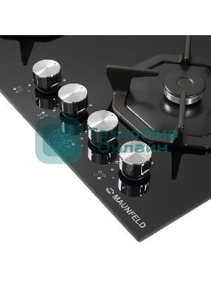 Газовая варочная панель Maunfeld EGHG.64.2CB/G, 4 конфорки, закаленное стекло, черный