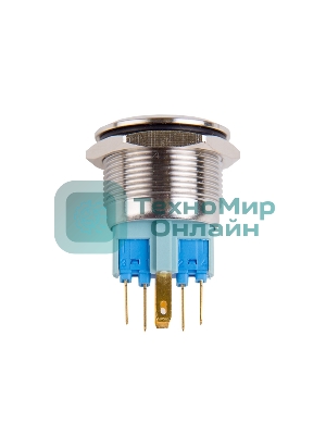 Кнопка антивандальная Rexant Ø22 12В Б/Фикс (5с) (ON)-OFF/(OFF)-ON подсв/красная